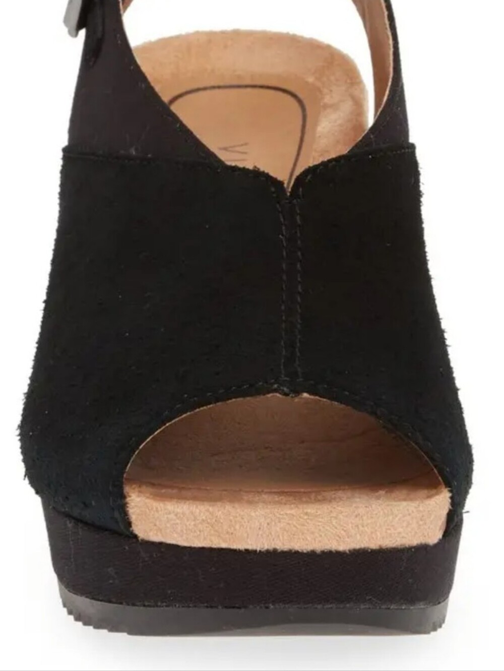 Women’s Black Wedge Slingback Sandal - Picture 2 of 5